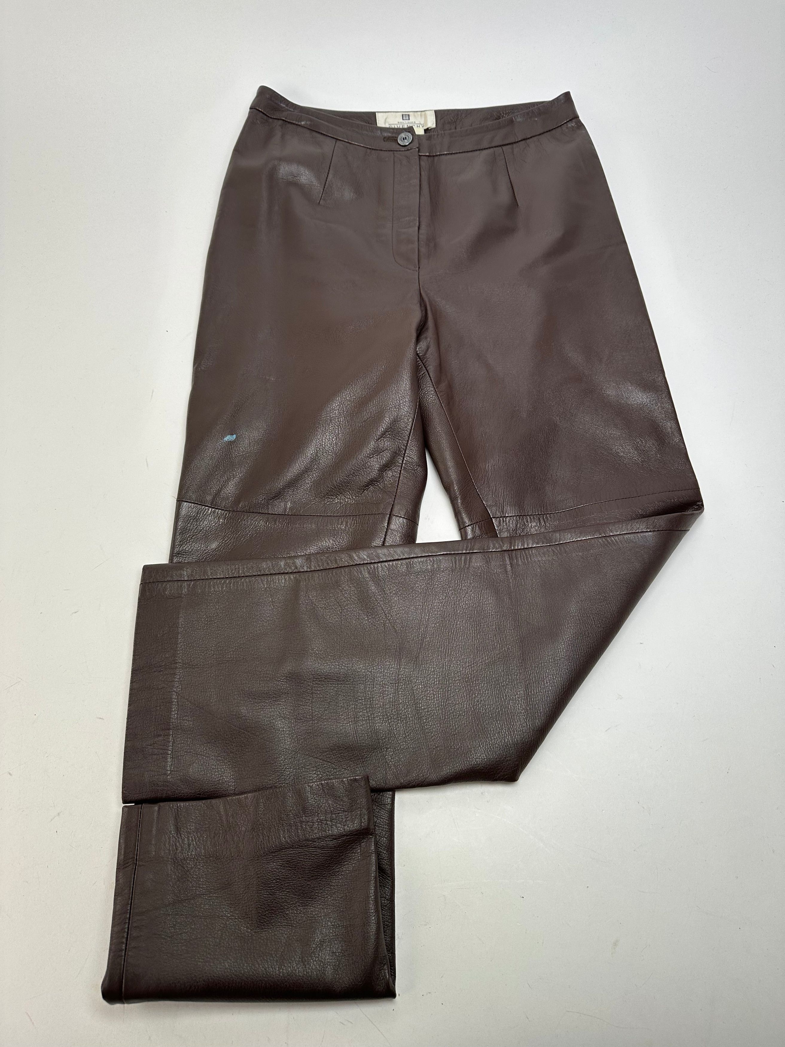 Givenchy Vintage Boutique Lambskin Leather Trousers Brown S Size 27" / US 4 / IT 40 - 14 Thumbnail