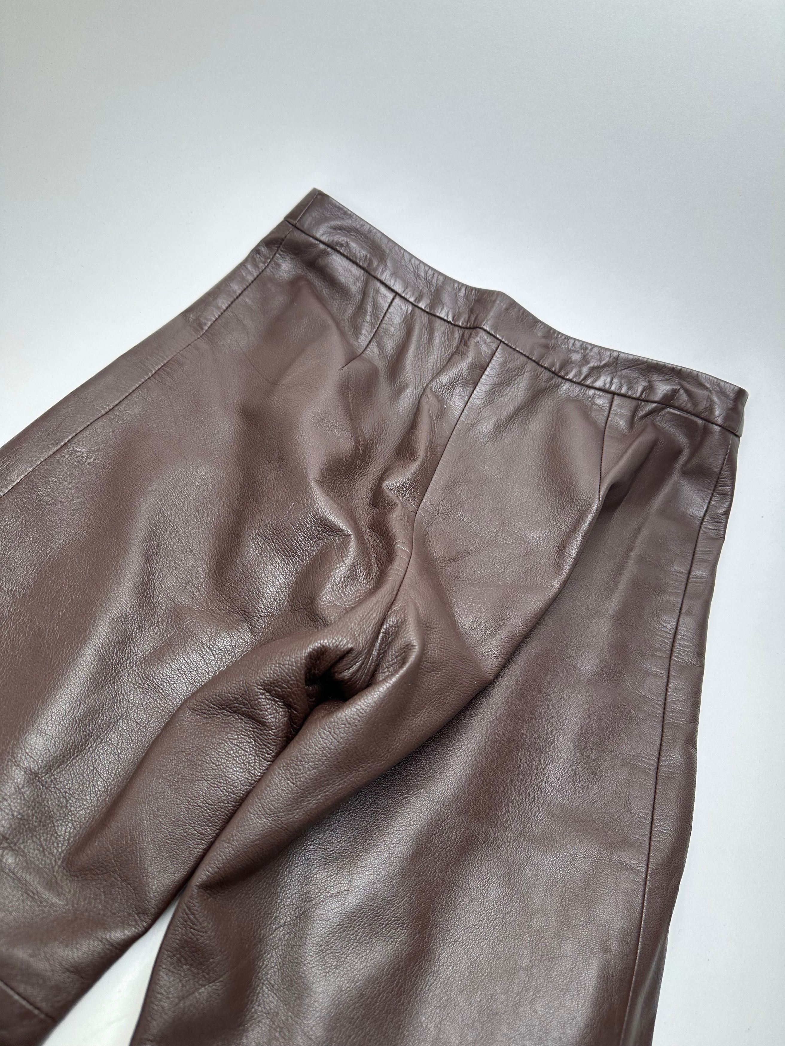 Givenchy Vintage Boutique Lambskin Leather Trousers Brown S Size 27" / US 4 / IT 40 - 13 Thumbnail