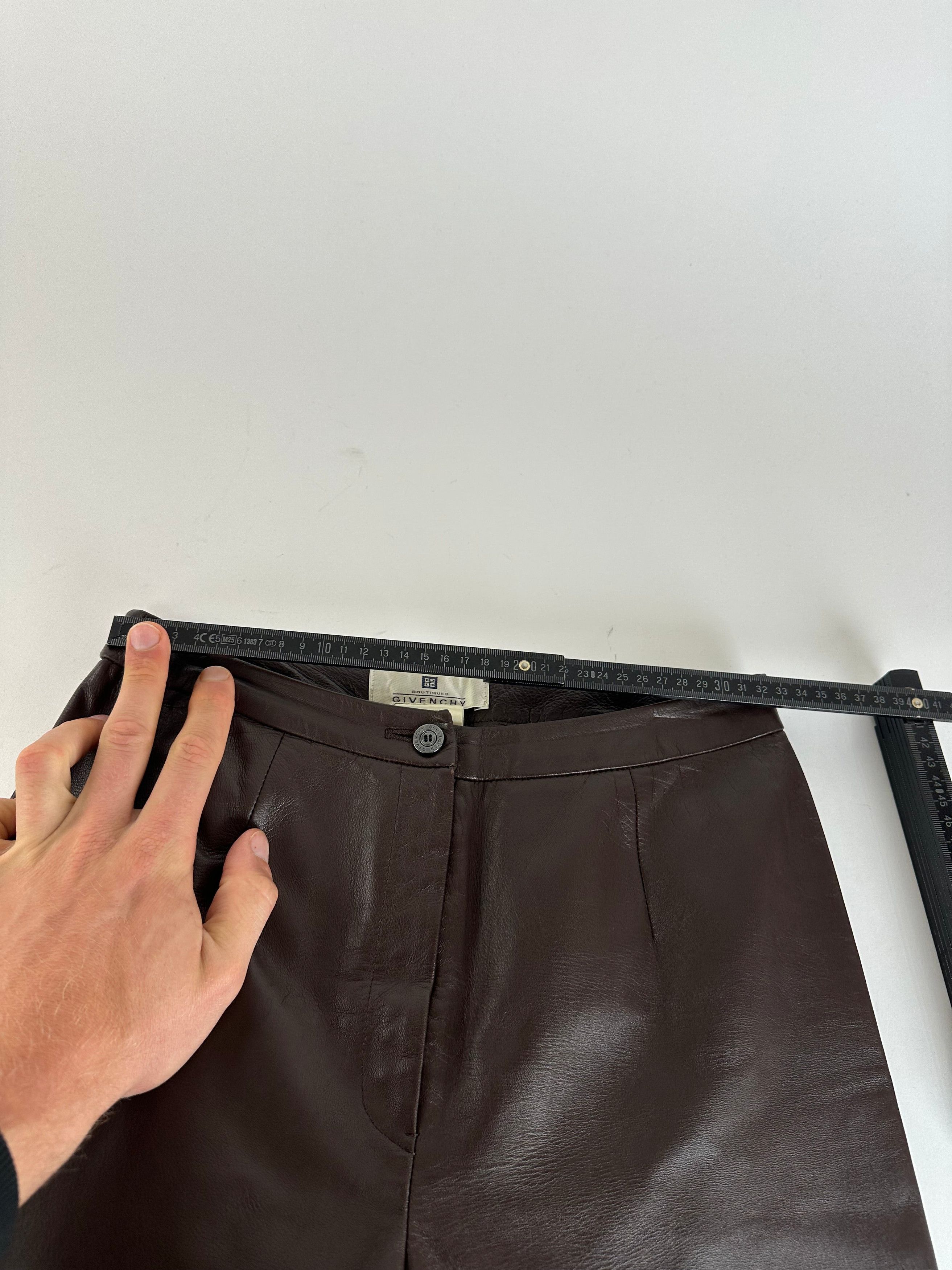 Givenchy Vintage Boutique Lambskin Leather Trousers Brown S Size 27" / US 4 / IT 40 - 10 Thumbnail