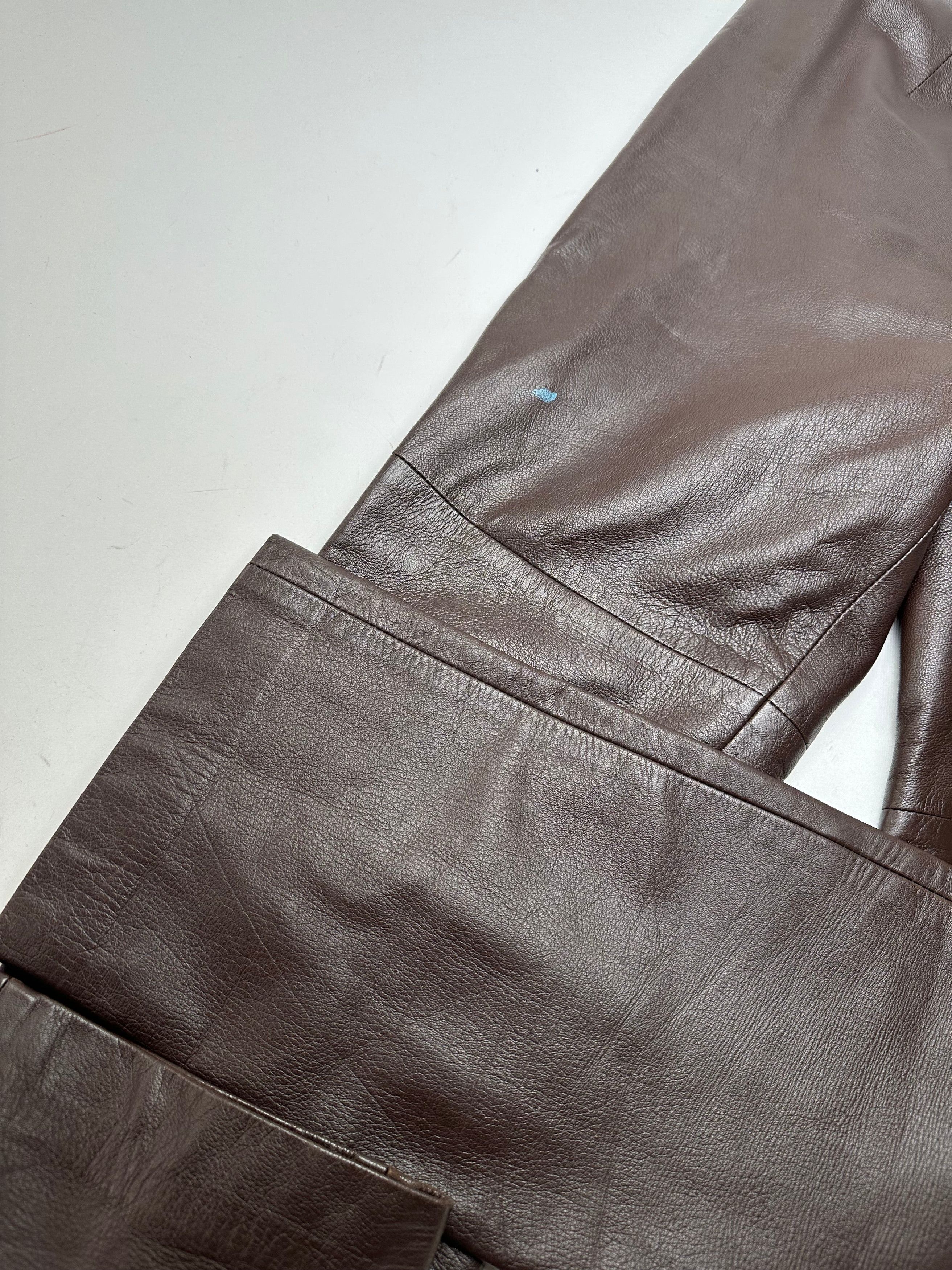 Givenchy Vintage Boutique Lambskin Leather Trousers Brown S Size 27" / US 4 / IT 40 - 3 Thumbnail