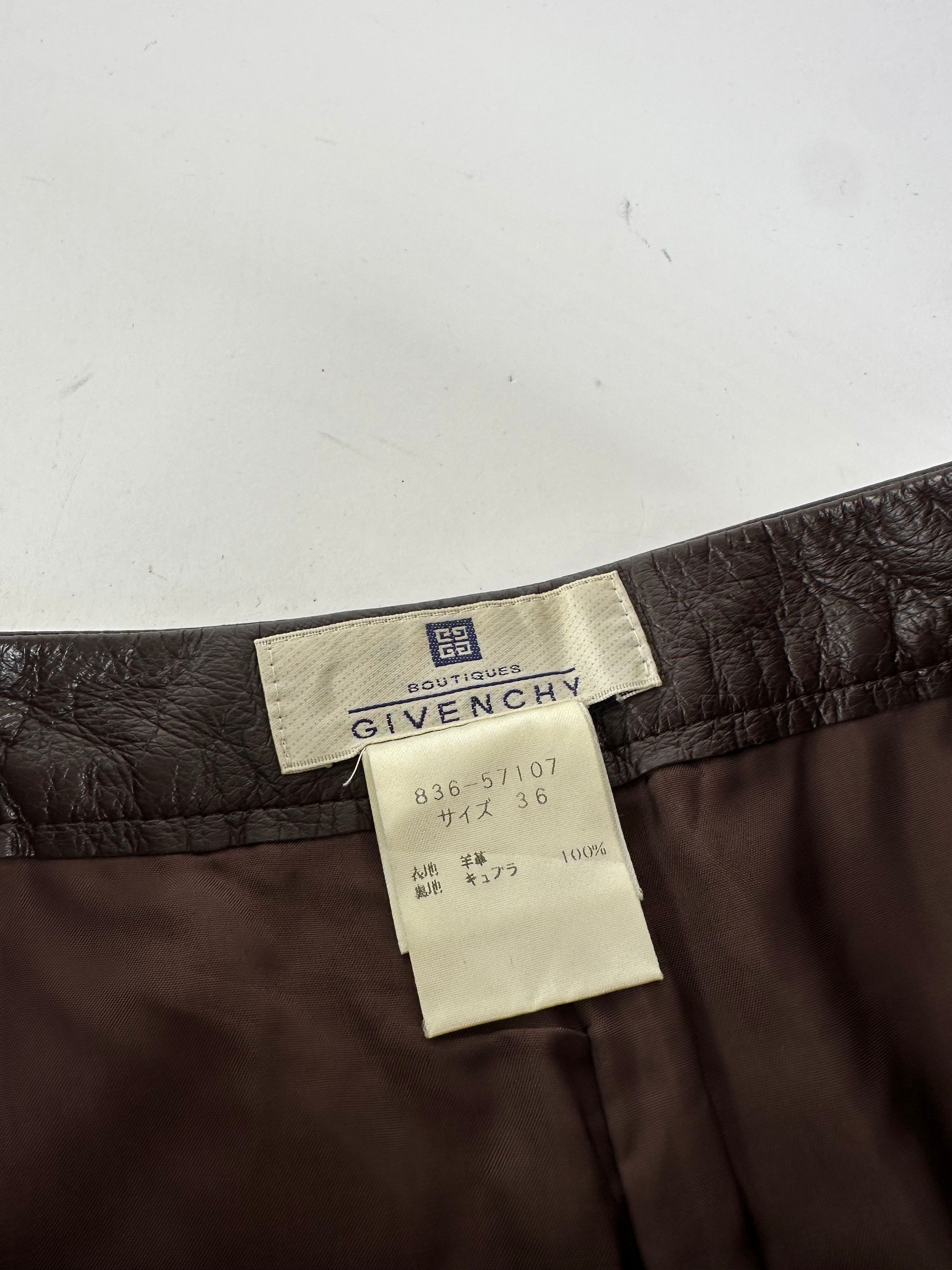 Givenchy Vintage Boutique Lambskin Leather Trousers Brown S Size 27" / US 4 / IT 40 - 11 Thumbnail
