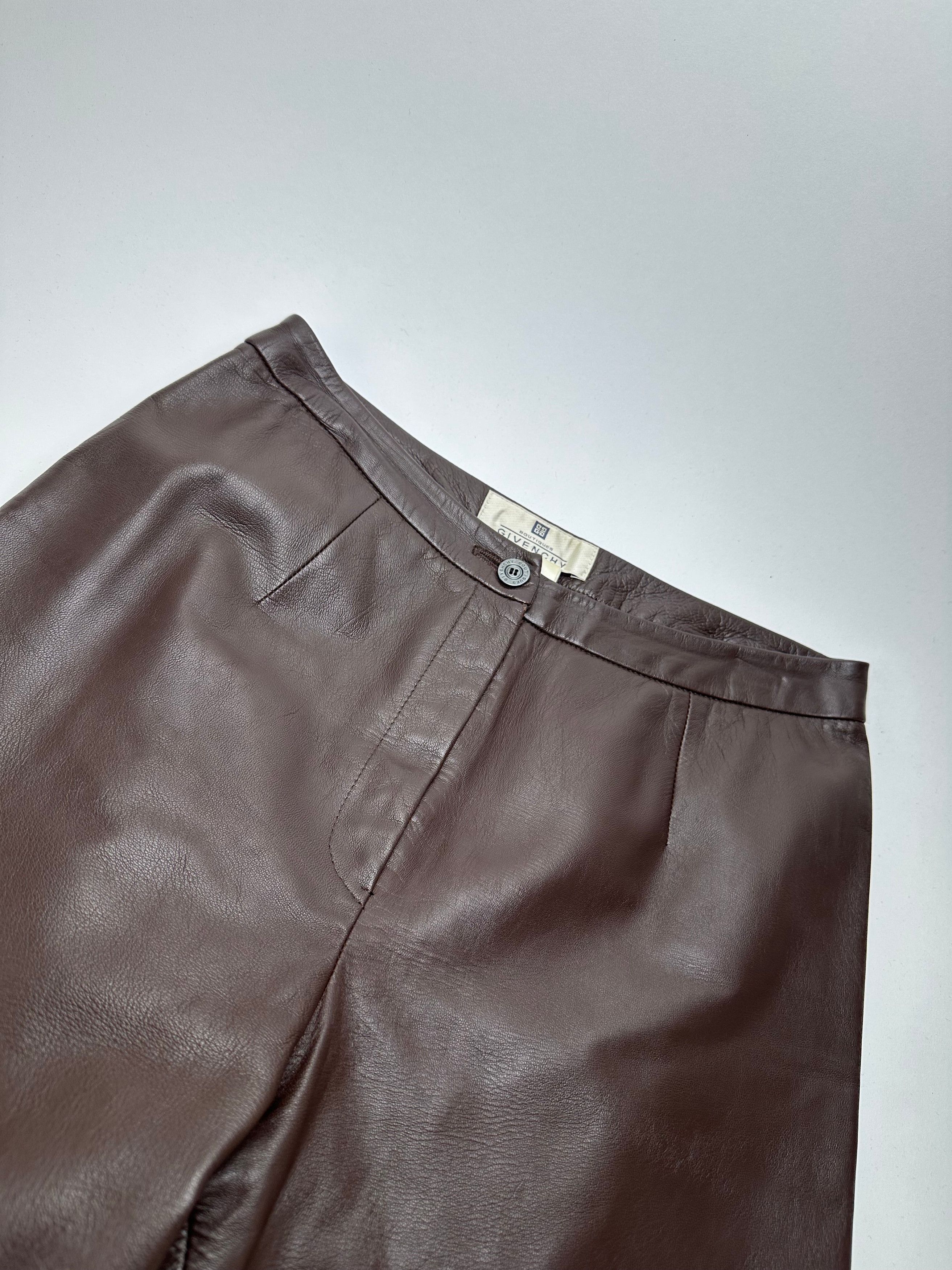 Givenchy Vintage Boutique Lambskin Leather Trousers Brown S Size 27" / US 4 / IT 40 - 5 Thumbnail