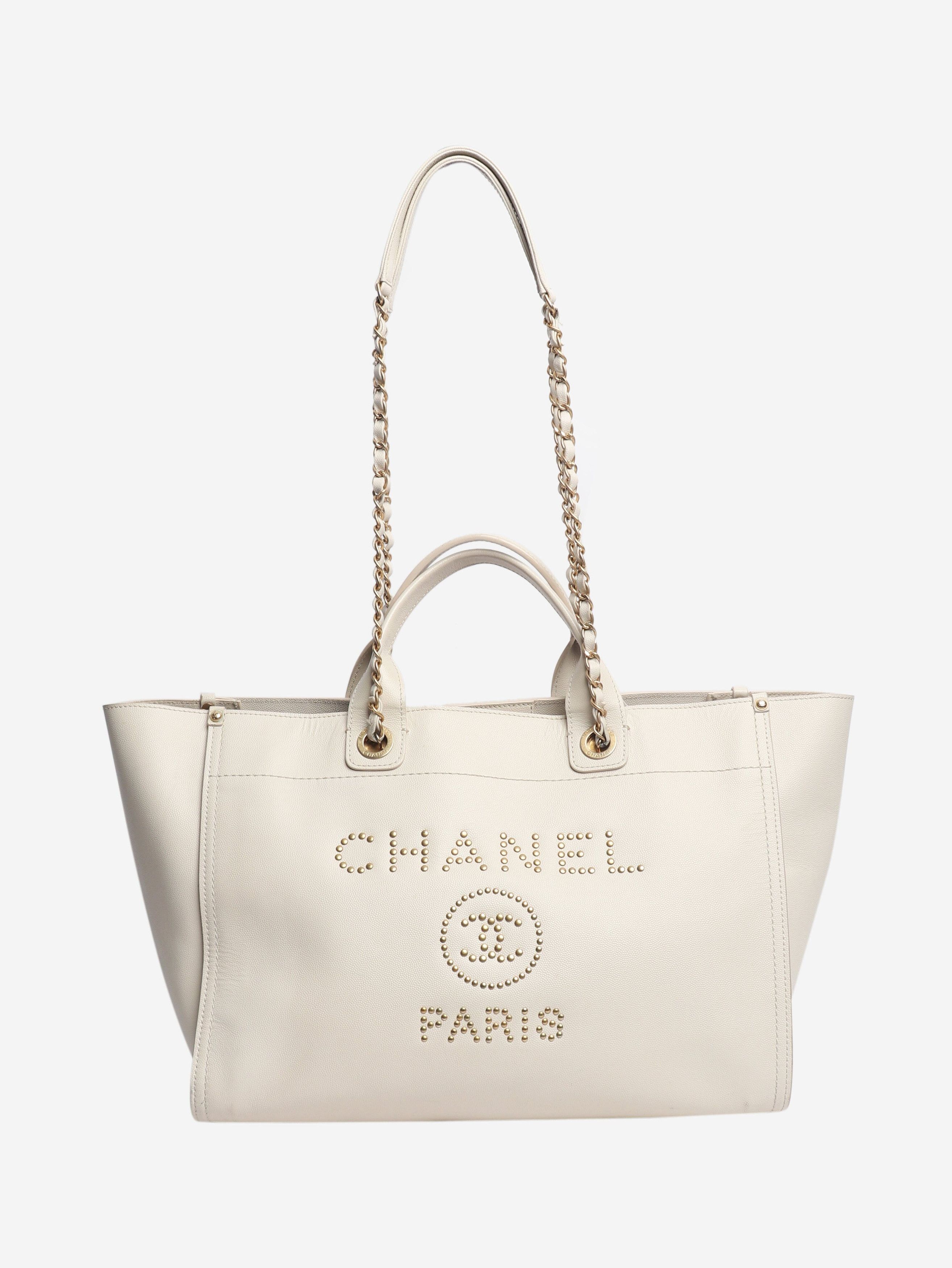 Chanel Cream 2018 studded leather Deauville tote Size ONE SIZE - 2 Thumbnail