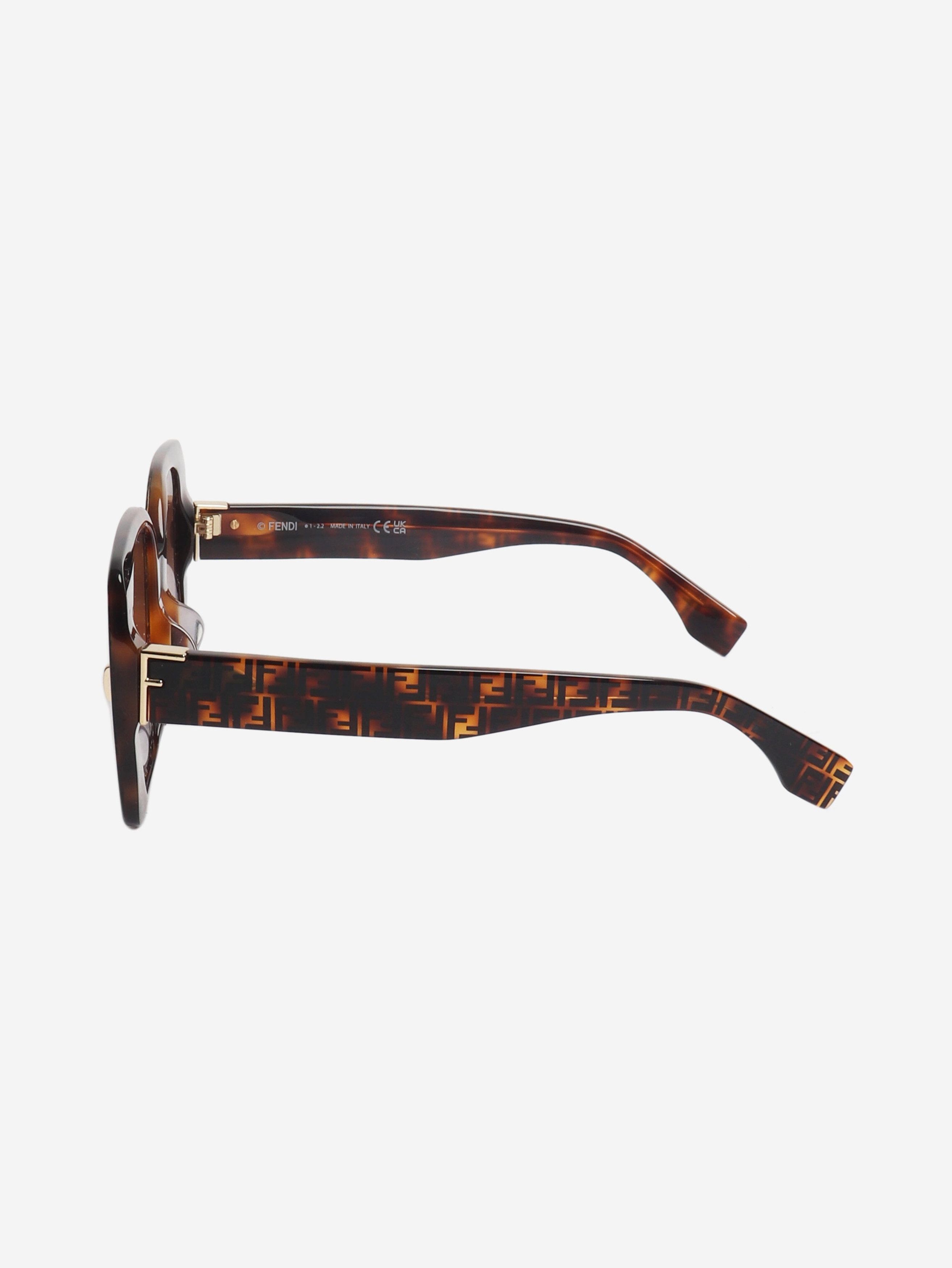 Fendi Brown FF tortoise shell square-frame sunglasses Size ONE SIZE - 4 Thumbnail