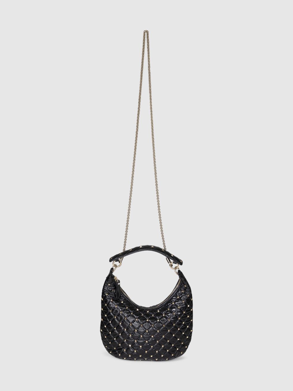 Valentino Black Leather Small Rockstud Spike Hobo Bag Size ONE SIZE - 5 Thumbnail