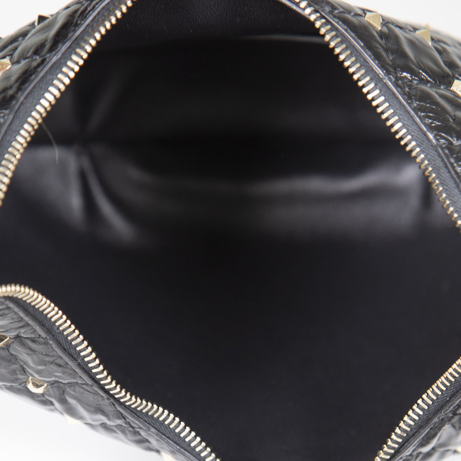 Valentino Black Leather Small Rockstud Spike Hobo Bag Size ONE SIZE - 8 Thumbnail