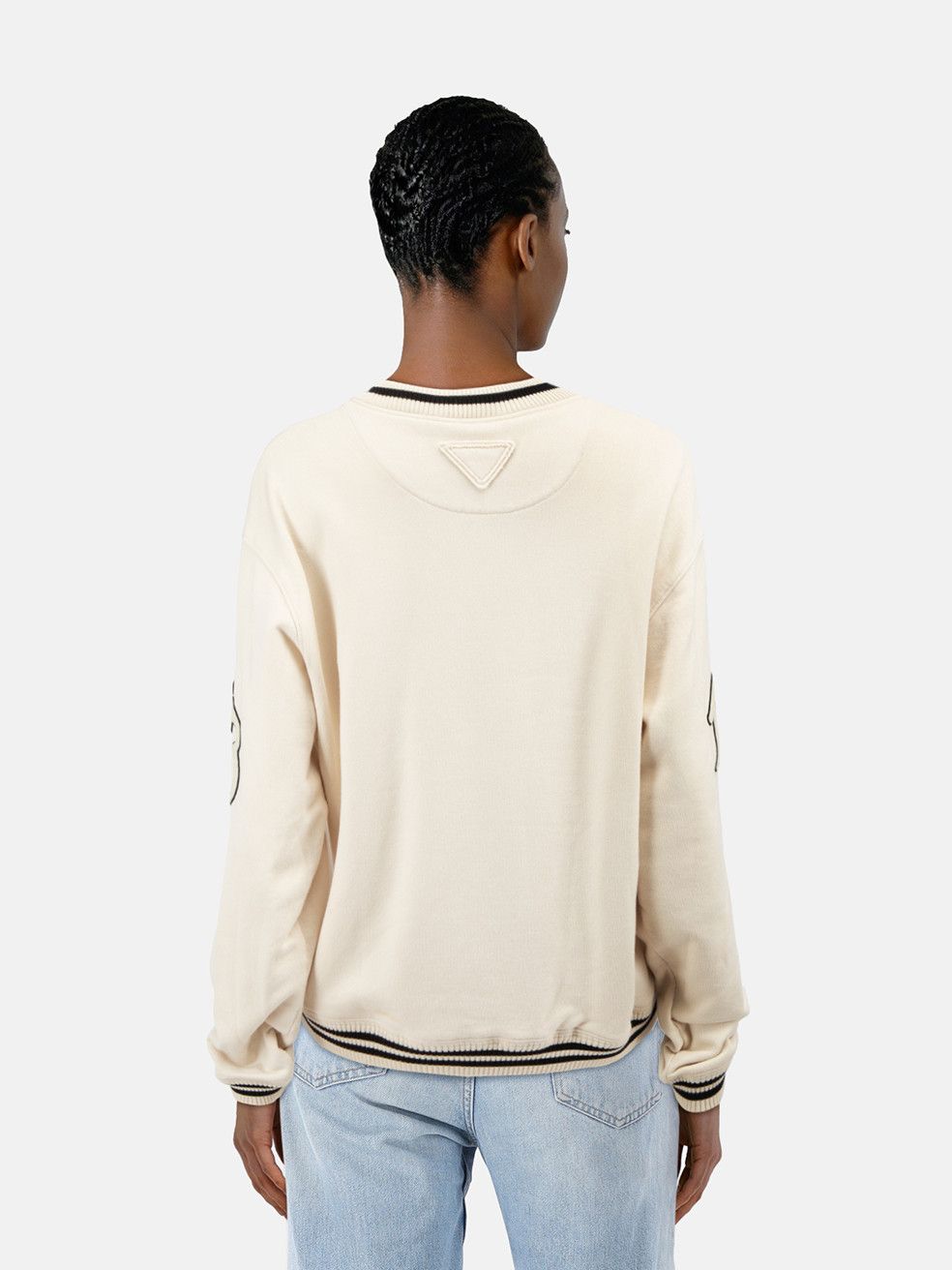 Prada Ecru Varsity Sweatshirt Size S / US 4 / IT 40 - 2 Thumbnail
