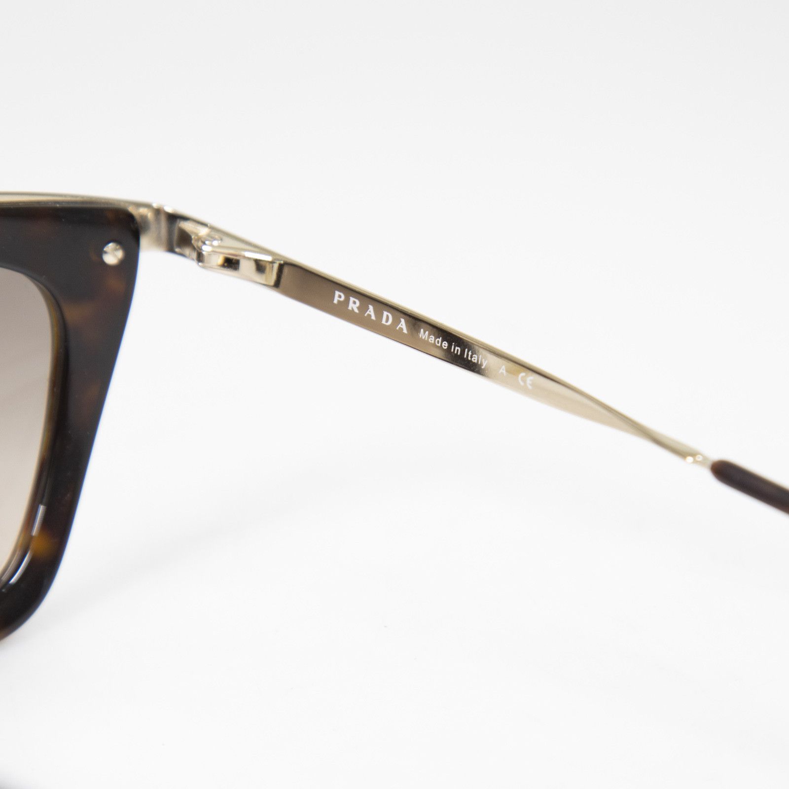 Prada Tortoiseshell Gold Detail Sunglasses Size ONE SIZE - 9 Thumbnail
