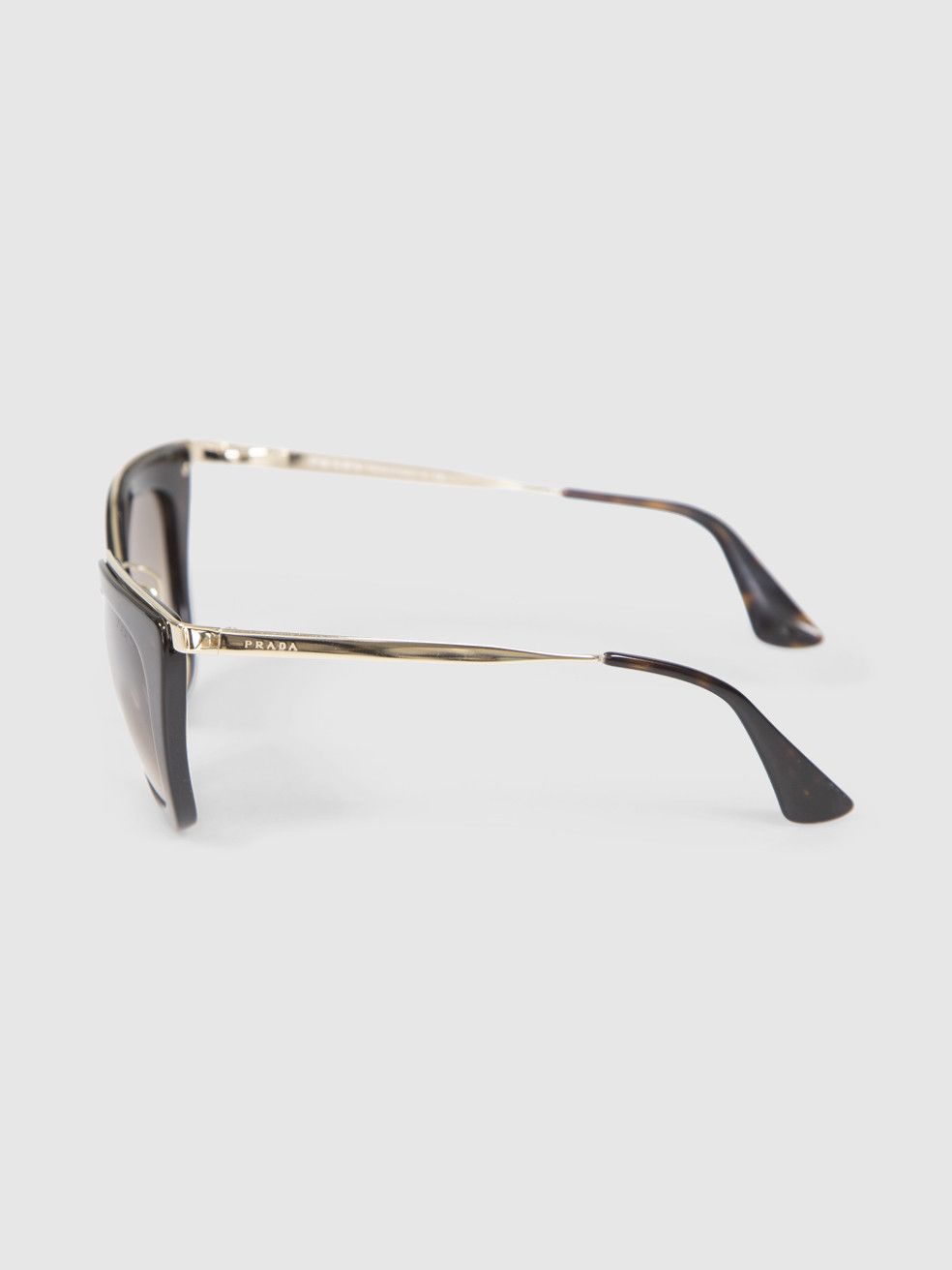 Prada Tortoiseshell Gold Detail Sunglasses Size ONE SIZE - 5 Thumbnail