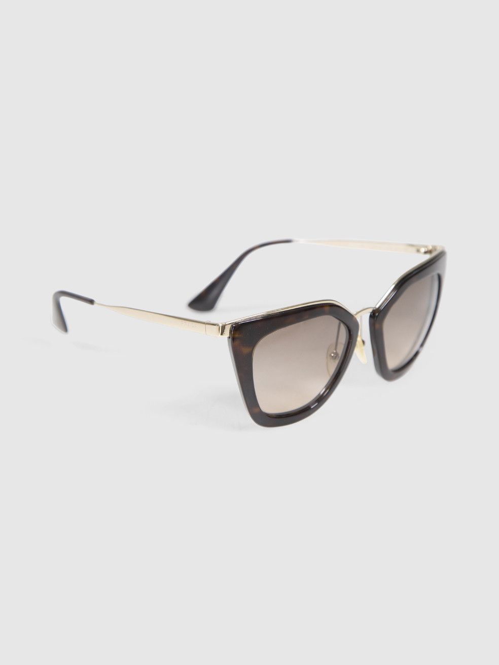 Prada Tortoiseshell Gold Detail Sunglasses Size ONE SIZE - 2 Thumbnail