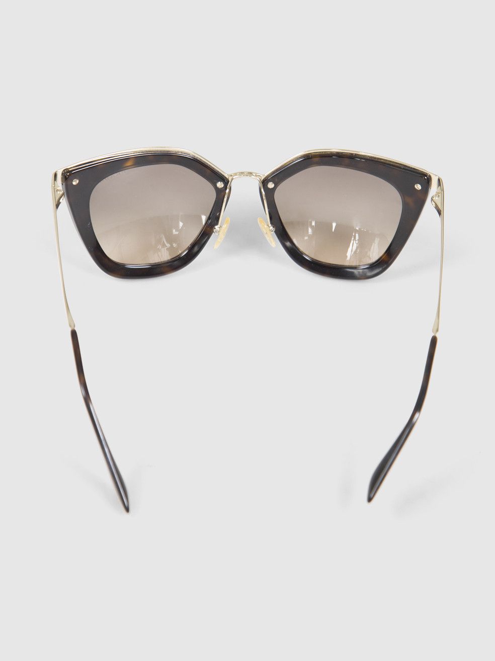 Prada Tortoiseshell Gold Detail Sunglasses Size ONE SIZE - 4 Thumbnail