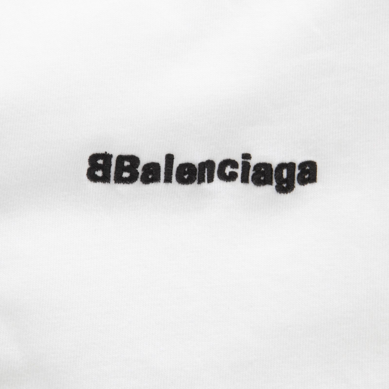 Balenciaga White Embroidered Logo T-Shirt Size S / US 4 / IT 40 - 3 Thumbnail