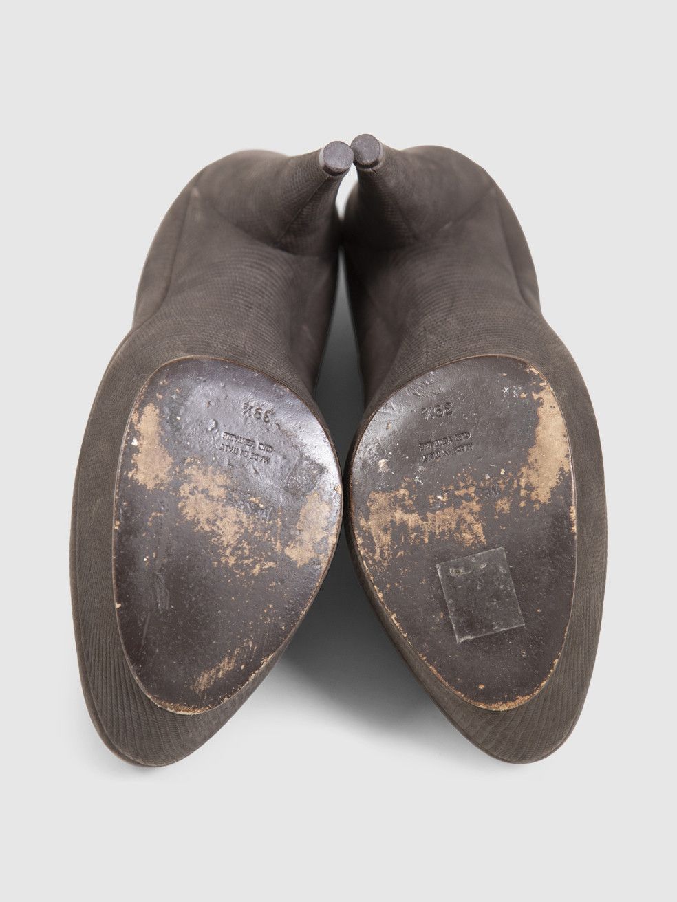 Saint Laurent Paris Brown Lizard Embossed Suede Heels Size US 9.5 / IT 39.5 - 4 Thumbnail