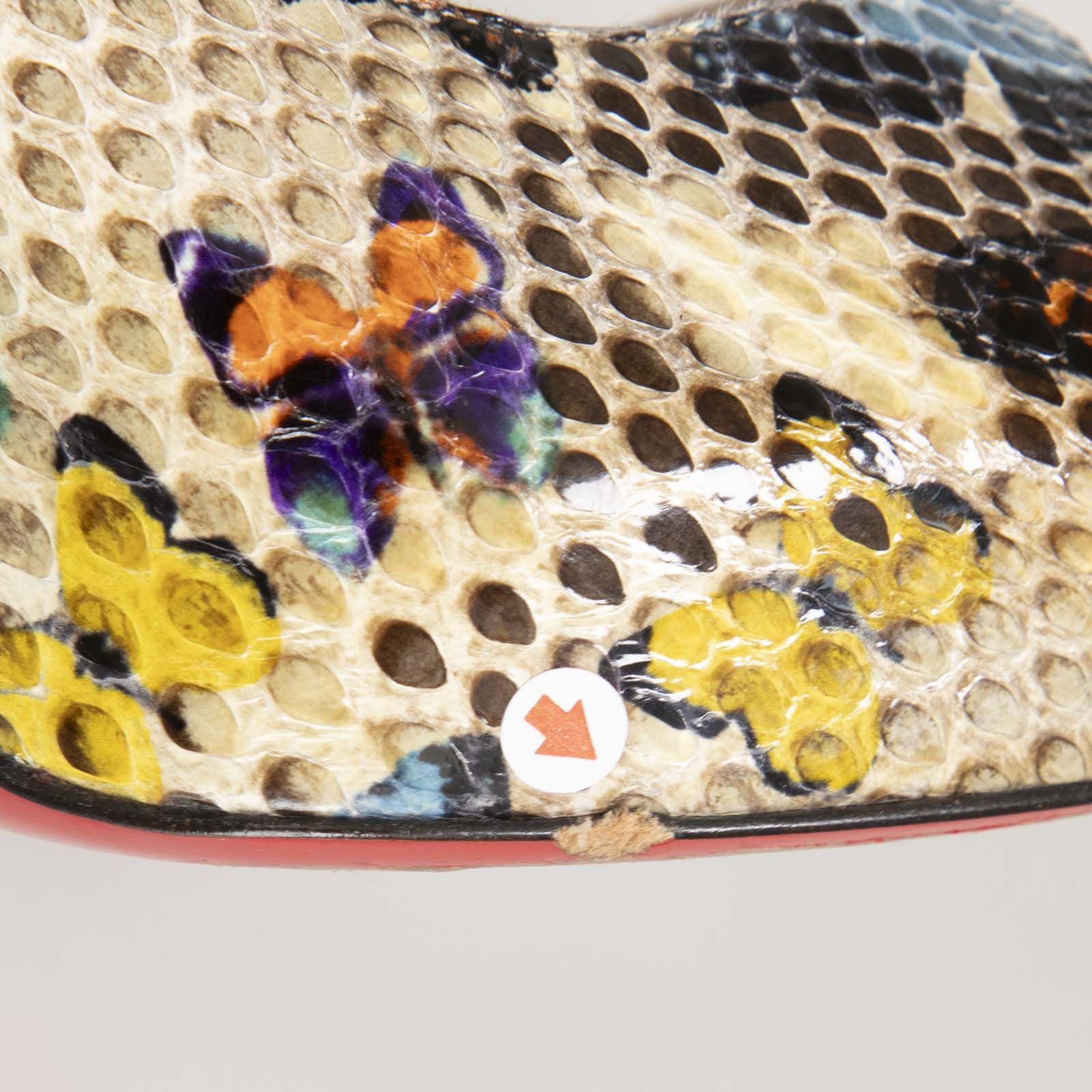Christian Louboutin Snakeskin Butterfly Print Platform Heels Size US 10 / IT 40 - 7 Thumbnail