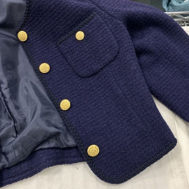 Celine Celine Navy Textured Jacket Size 34 Size XS / US 0-2 / IT 36-38 - 6 Thumbnail