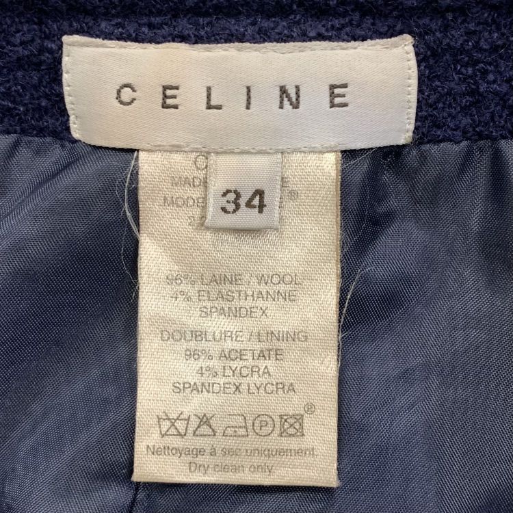 Celine Celine Navy Textured Jacket Size 34 Size XS / US 0-2 / IT 36-38 - 3 Thumbnail