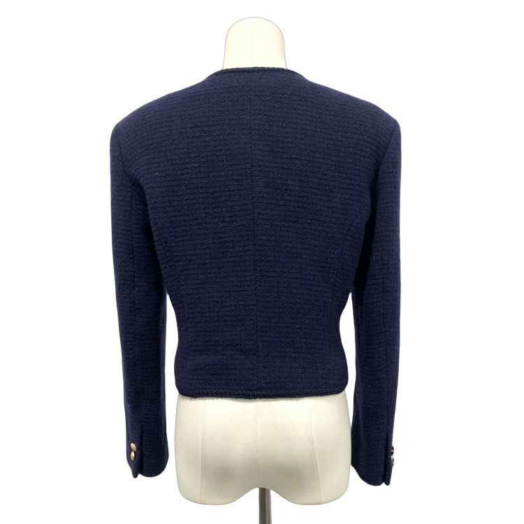 Celine Celine Navy Textured Jacket Size 34 Size XS / US 0-2 / IT 36-38 - 2 Thumbnail
