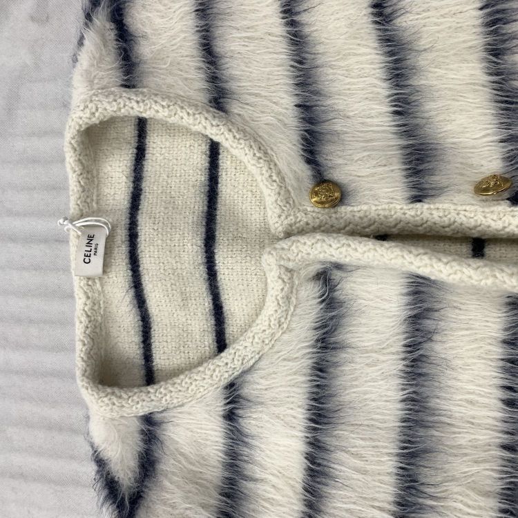 Celine Celine Striped Cardigan Size L Size L / US 10 / IT 46 - 9 Thumbnail