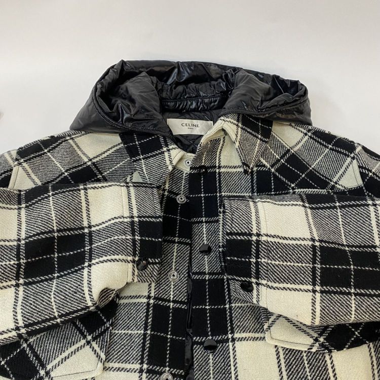 Celine Celine Plaid Wool Hooded Jacket Size 52 Size US L / EU 52-54 / 3 - 10 Thumbnail