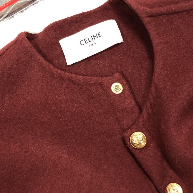 Celine Celine Burgundy Cashmere Jacket Size 36 Size XS / US 0-2 / IT 36-38 - 6 Thumbnail