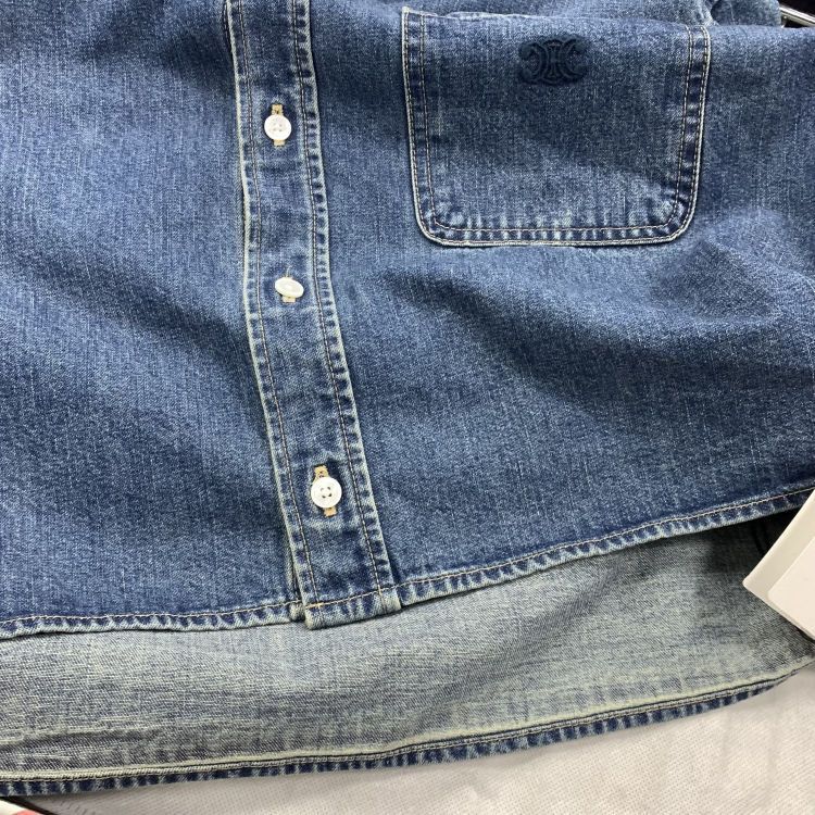 Celine CELINE Blue Denim Button Up Shirt Size S Size S / US 4 / IT 40 - 7 Thumbnail