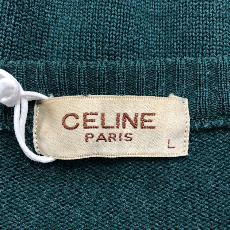 Celine Celine Houndstooth Trim V-Neck Sweater Size L Size US L / EU 52-54 / 3 - 3 Thumbnail