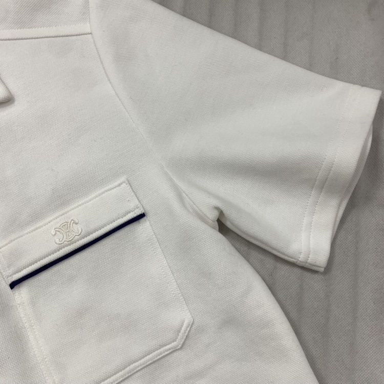 Celine Celine Triomphe Logo Pique Button Up Shirt Size S Size S / US 4 / IT 40 - 9 Thumbnail