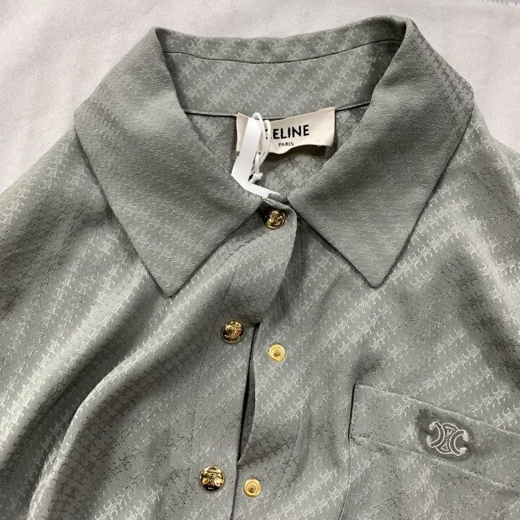 Celine Celine Monogram Silk Blouse Size 36 Size XS / US 0-2 / IT 36-38 - 9 Thumbnail