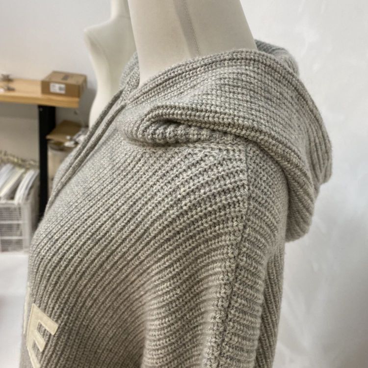 Celine Celine Logo Knit Hoodie Gray S Size S / US 4 / IT 40 - 7 Thumbnail