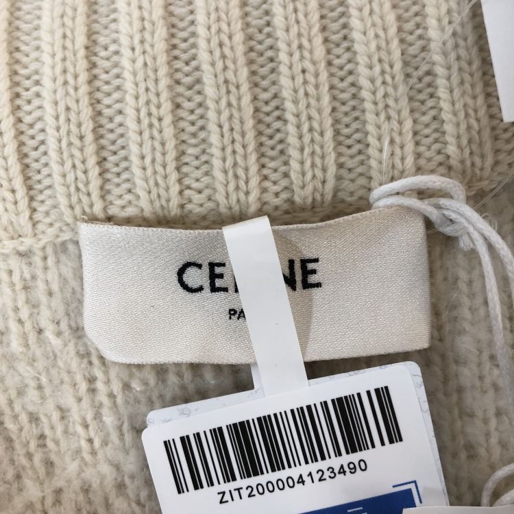 Celine Celine White Wool Blend Collared Sweater Size M Size M / US 6-8 / IT 42-44 - 3 Thumbnail