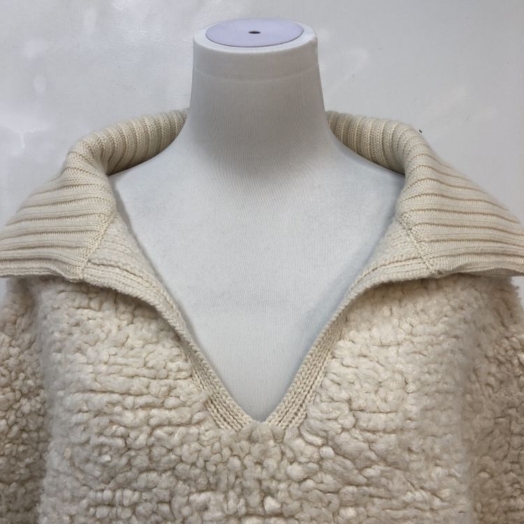 Celine Celine White Wool Blend Collared Sweater Size M Size M / US 6-8 / IT 42-44 - 5 Thumbnail