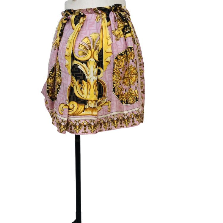 Fendi Fendi x Versace Baroque Print Mini Skirt Size 42 Size 28" / US 6 / IT 42 - 2 Thumbnail