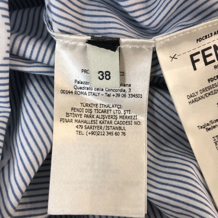Fendi Fendi Striped Logo Embroidered Midi Dress Size 38 Size XS / US 0-2 / IT 36-38 - 4 Thumbnail