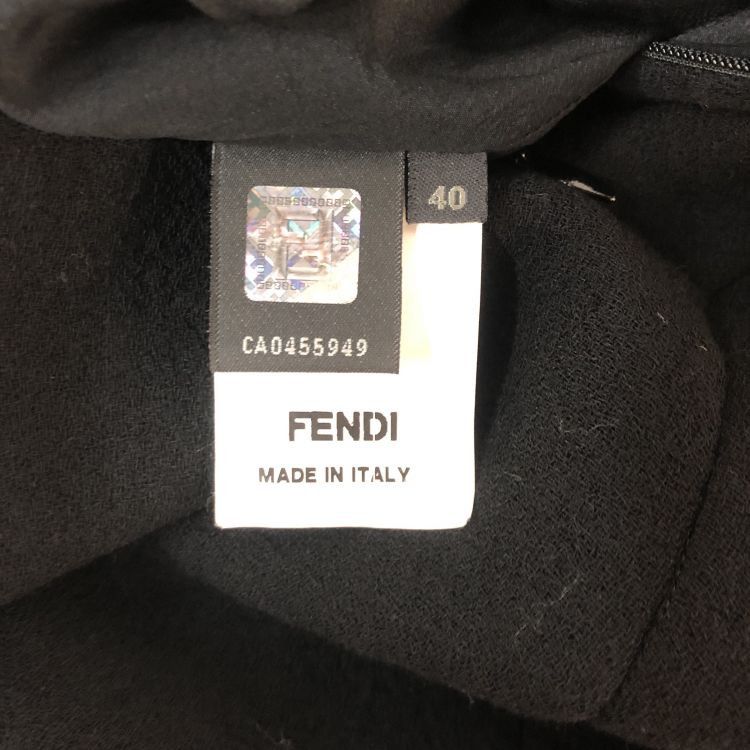 Fendi Fendi Black Wool Silk Midi Dress Size 40 Size S / US 4 / IT 40 - 4 Thumbnail