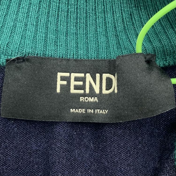 Fendi Fendi Striped Quarter-Zip Knit Sweater Size M Size US M / EU 48-50 / 2 - 3 Thumbnail