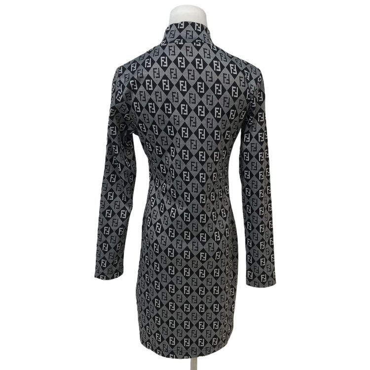 Fendi Fendi FF Logo Pattern Midi Dress Size 40 Size S / US 4 / IT 40 - 2 Thumbnail