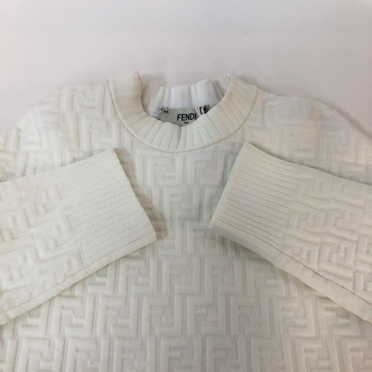 Fendi Fendi White Logo Jacquard Sweatshirt Size IT 36 Size XS / US 0-2 / IT 36-38 - 9 Thumbnail