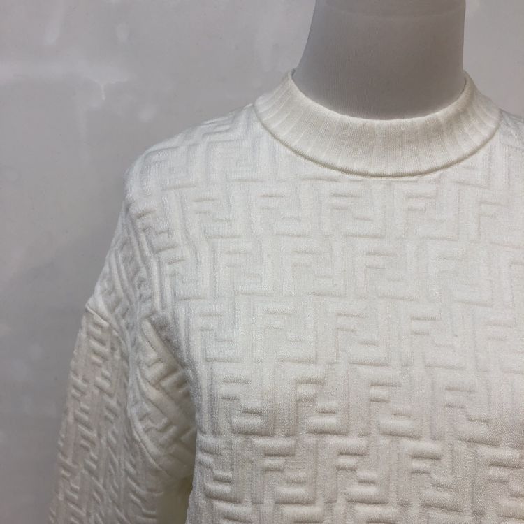 Fendi Fendi White Logo Jacquard Sweatshirt Size IT 36 Size XS / US 0-2 / IT 36-38 - 6 Thumbnail