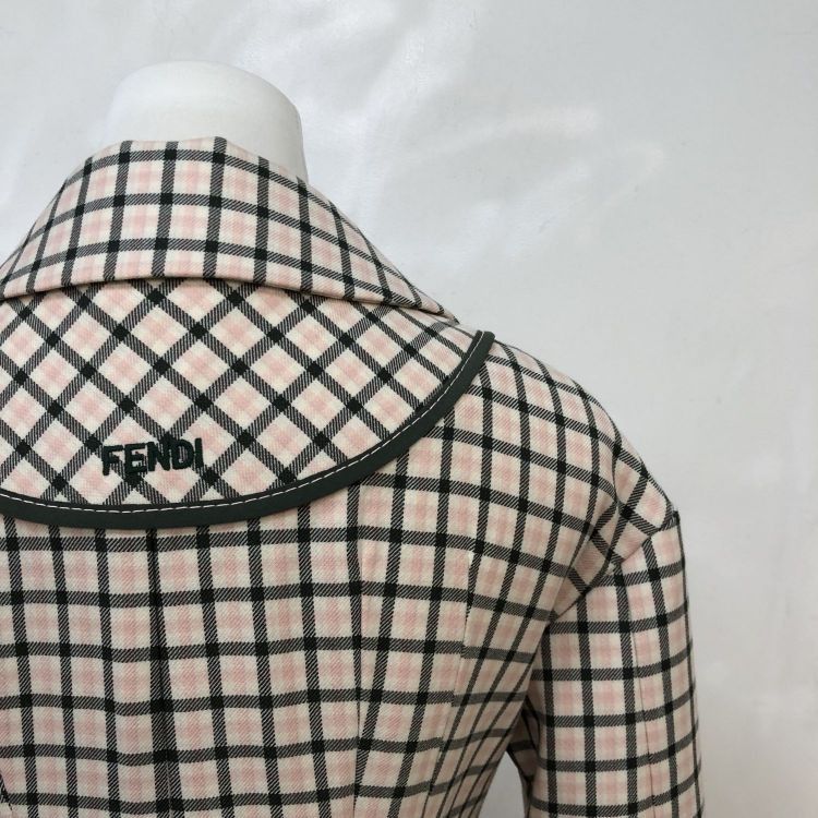 Fendi Fendi Plaid Mink Trim Wool Coat Size 38 Size XS / US 0-2 / IT 36-38 - 10 Thumbnail