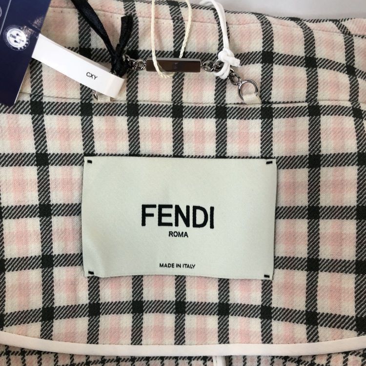 Fendi Fendi Plaid Mink Trim Wool Coat Size 38 Size XS / US 0-2 / IT 36-38 - 3 Thumbnail