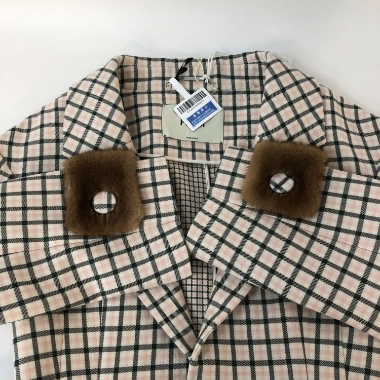 Fendi Fendi Plaid Mink Trim Wool Coat Size 38 Size XS / US 0-2 / IT 36-38 - 12 Thumbnail