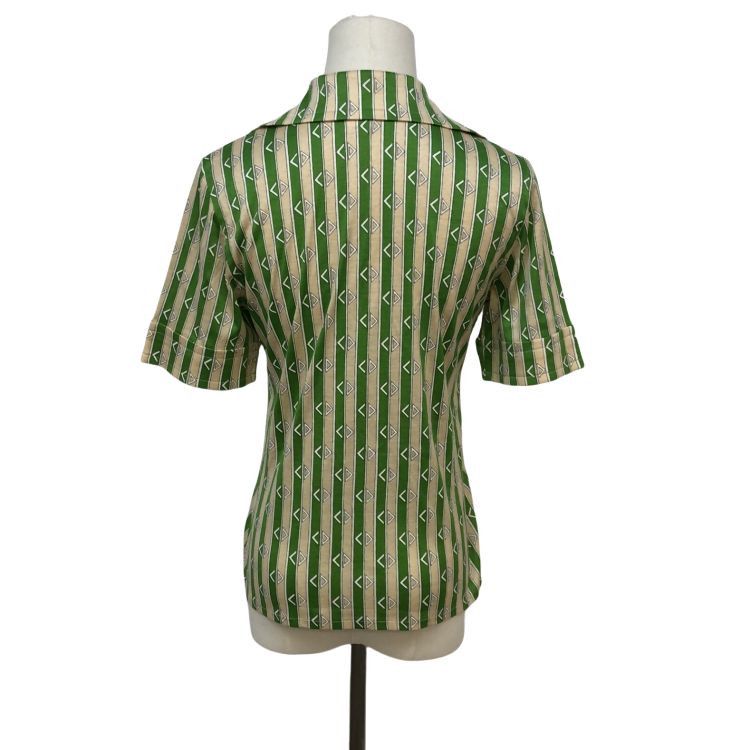 Dior Dior Green Geometric Striped Button Up Shirt Size M Size M / US 6-8 / IT 42-44 - 2 Thumbnail