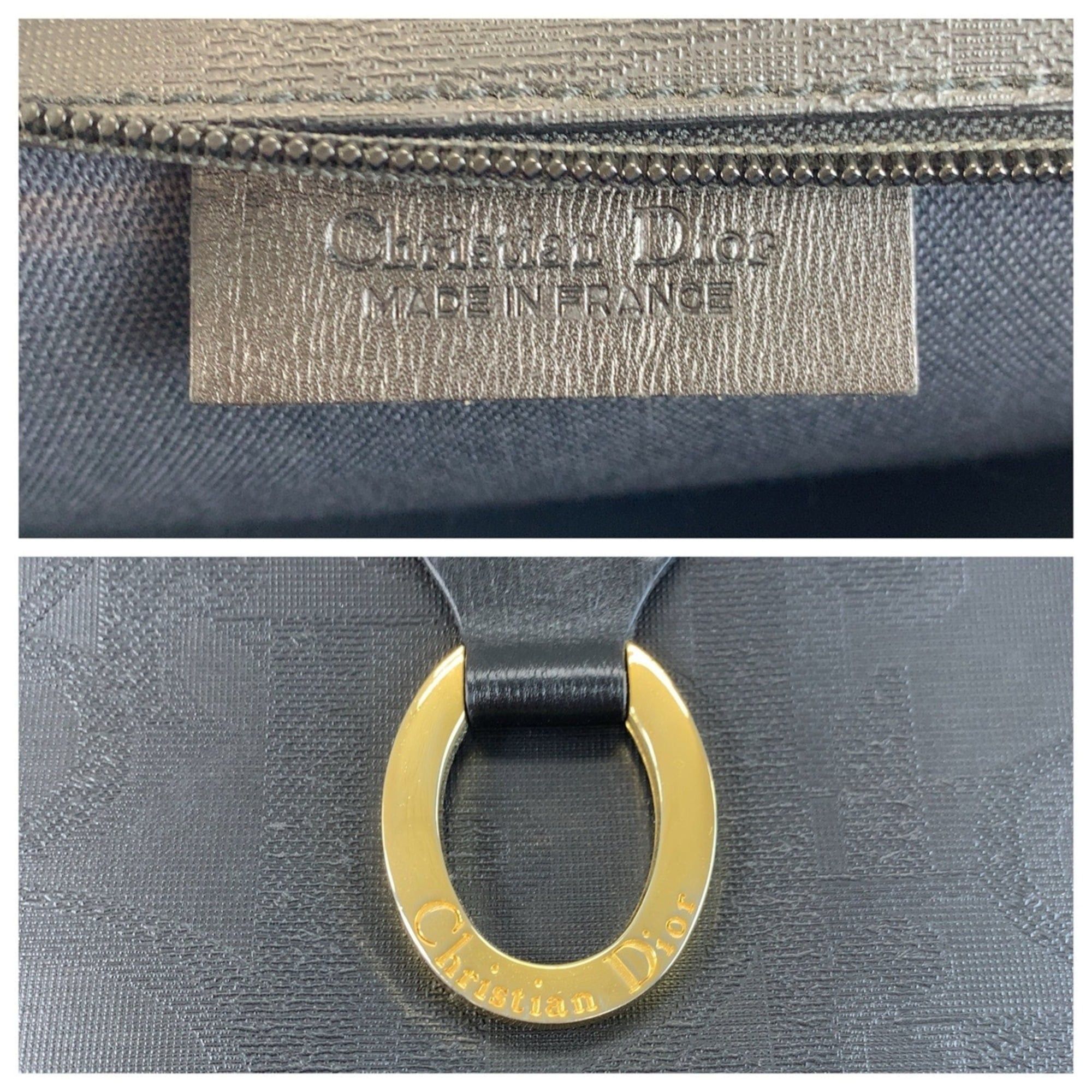 Dior Christian Dior Trotter Oval Black Clutch Bag with Gold Hardware - Women's Size ONE SIZE - 3 Thumbnail