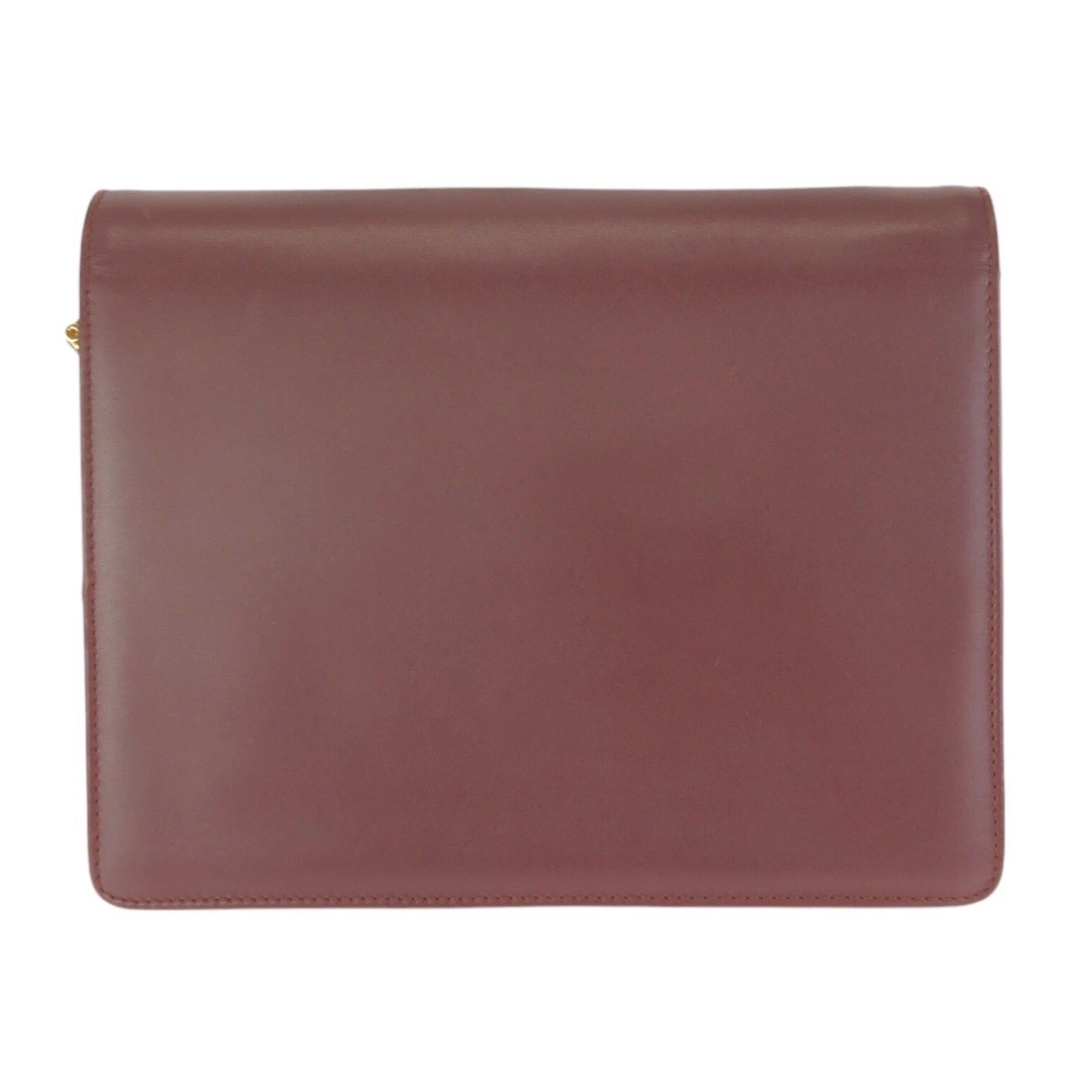 Cartier CARTIER Vintage Must Line Leather Shoulder Bag in Wine Red/Bordeaux with Gold Hardware - Women's Size ONE SIZE - 2 Thumbnail