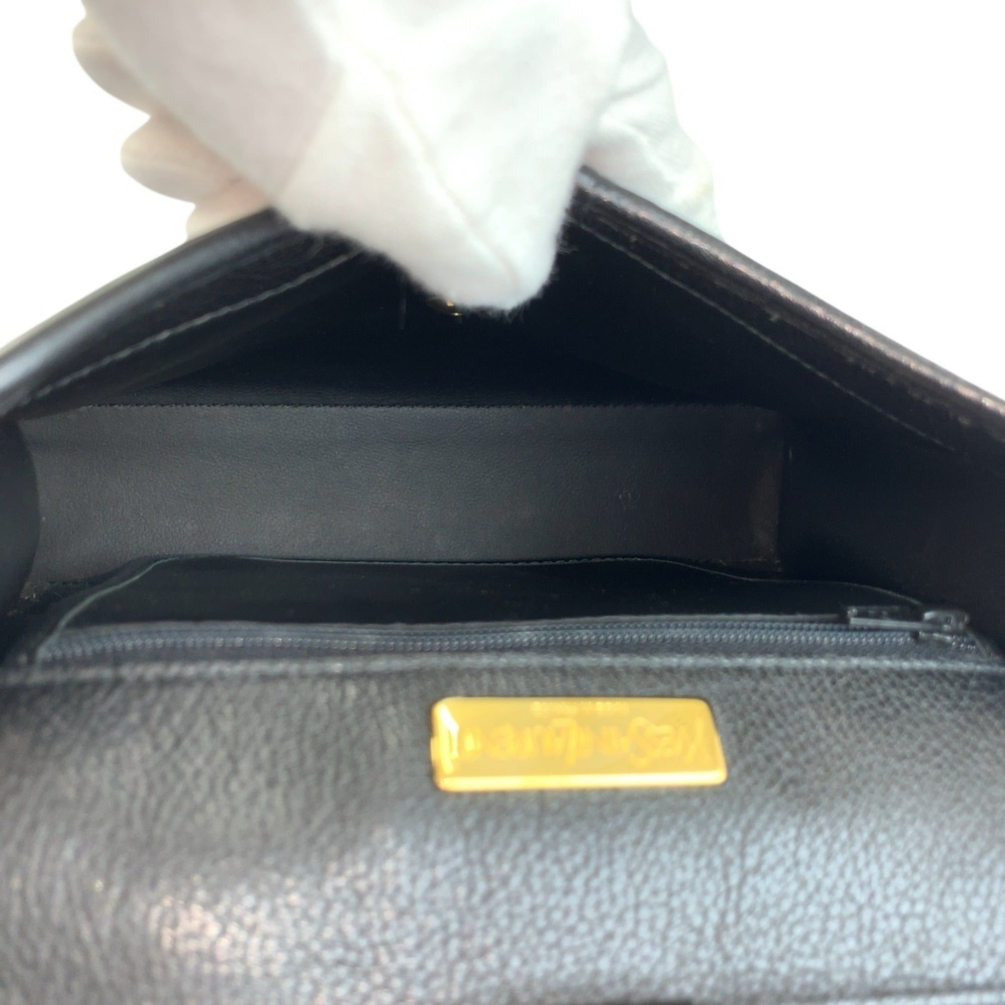 Yves Saint Laurent YVES SAINT LAURENT Vintage YSL Black Leather Shoulder Bag/Pouch for Women Size ONE SIZE - 8 Thumbnail