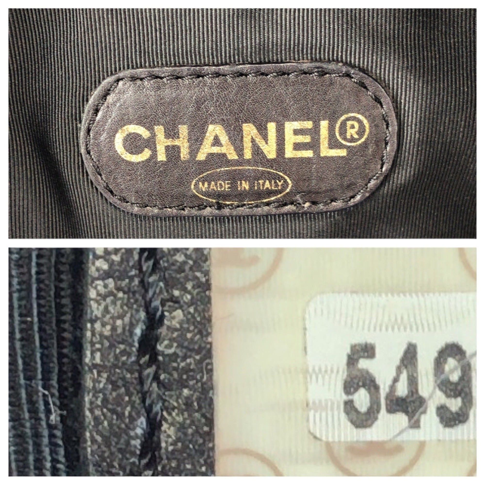 Chanel CHANEL Vintage Coco Mark Marble Chain Black Caviar Leather Tote Bag Shoulder for Women Size ONE SIZE - 4 Thumbnail