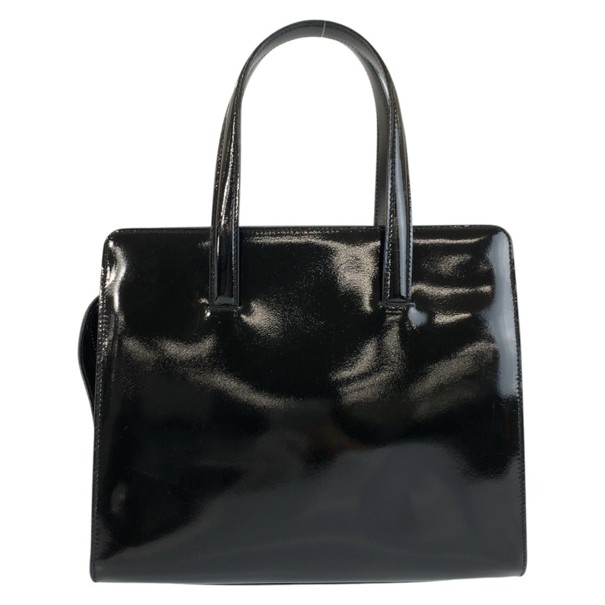 Celine CELINE Vintage Black Patent Leather Handbag/Shoulder Bag (2-way) - Gold Hardware, Size F05 Women's Size ONE SIZE - 2 Thumbnail