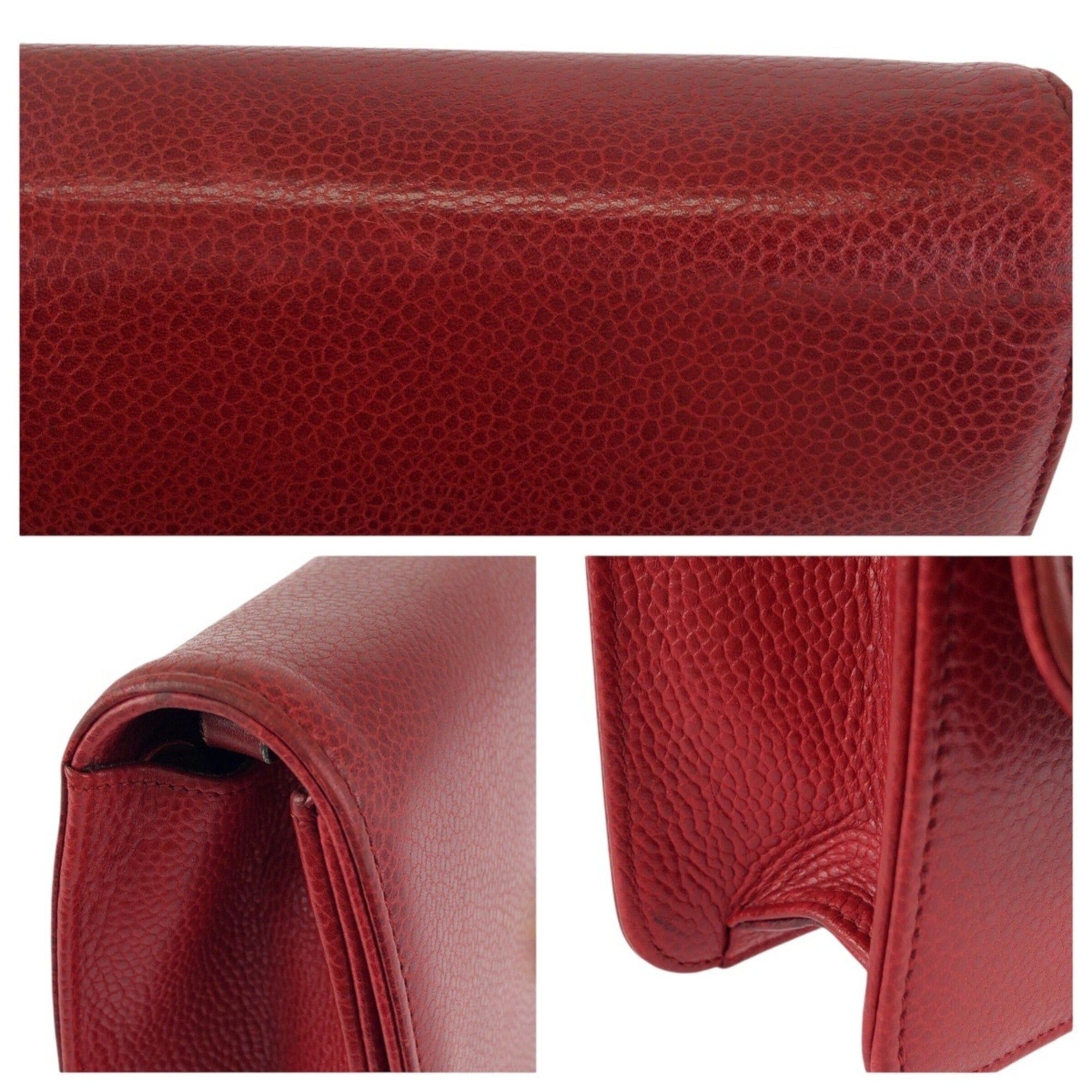 Dior Christian Dior Vintage Red Leather Shoulder Bag/Pouch with Gold Hardware for Women Size ONE SIZE - 5 Thumbnail