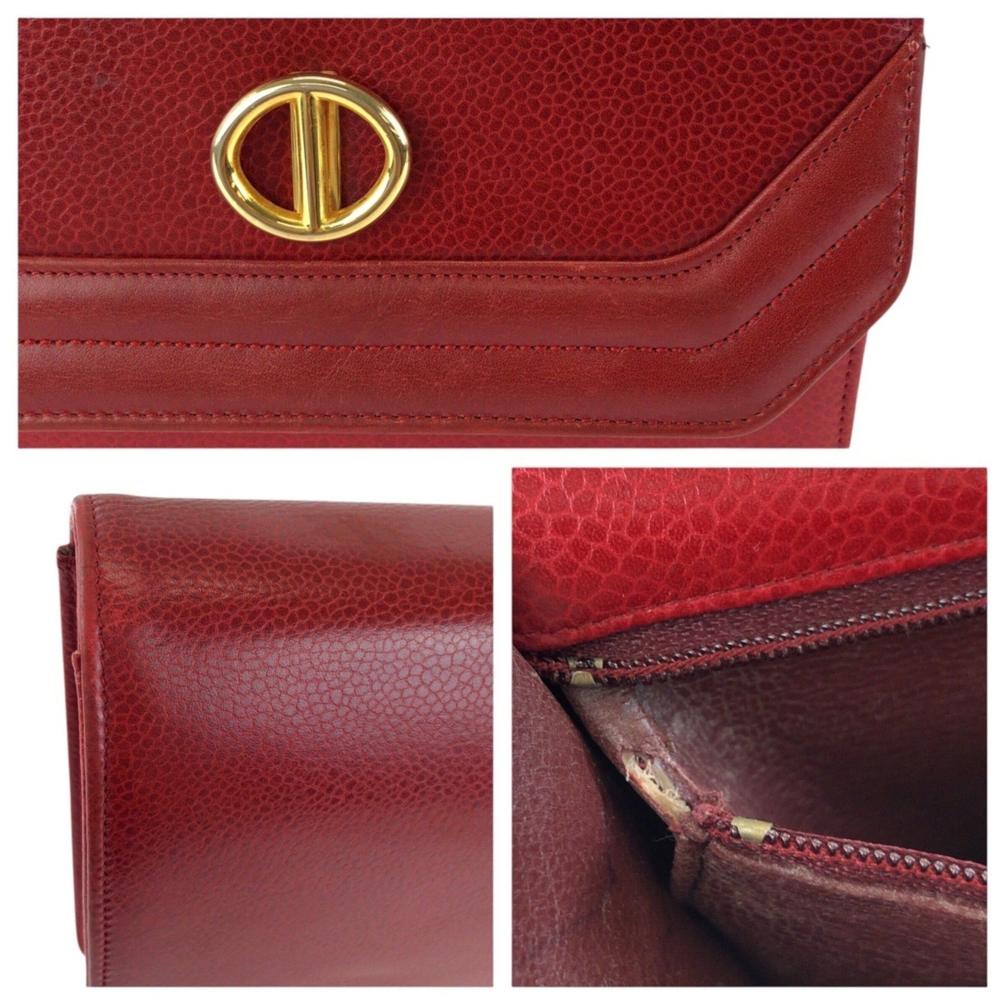 Dior Christian Dior Vintage Red Leather Shoulder Bag/Pouch with Gold Hardware for Women Size ONE SIZE - 6 Thumbnail