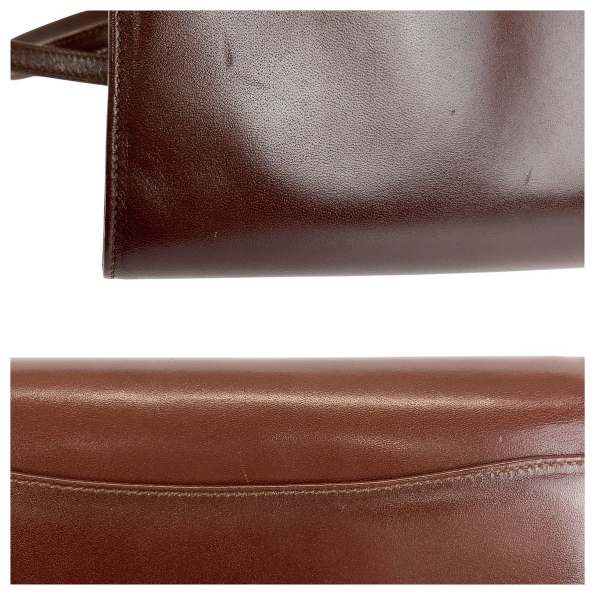Celine CELINE Vintage Blazon Brown Leather Shoulder Bag/Pochette (F 08) Size ONE SIZE - 6 Thumbnail